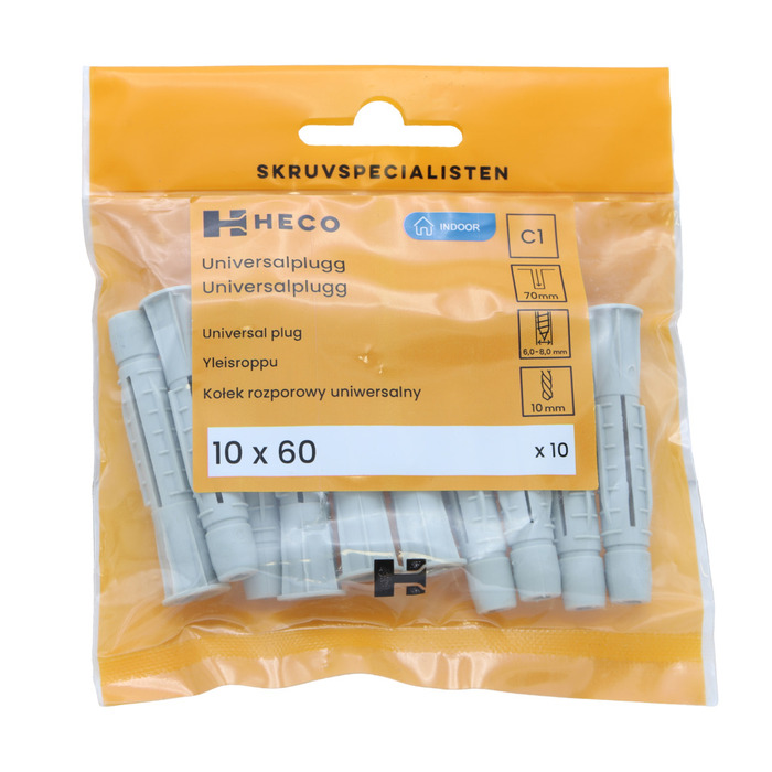 Universalplugg 10 x 60 mm 10-pack Heco